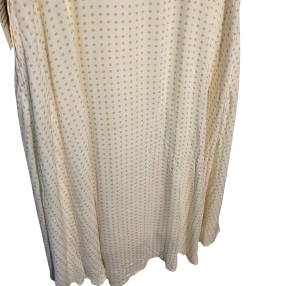 BÖHME Ivory/Cream Polka Dot Femme Midi Dress Ruffled V-neck Button Front NWT LG - Picture 11 of 15